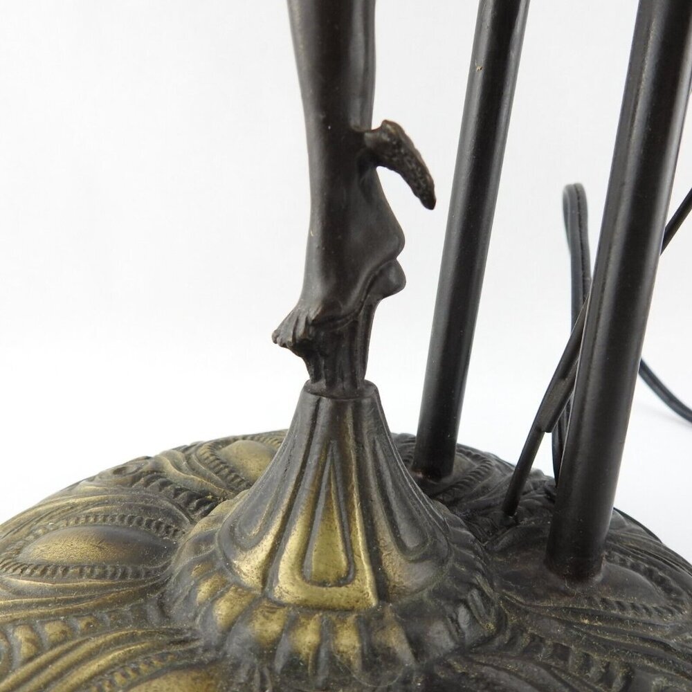 Bronze Figural Mercury Statue Lamp 23" T Floral Medical Staff - Picture 12 of 16
